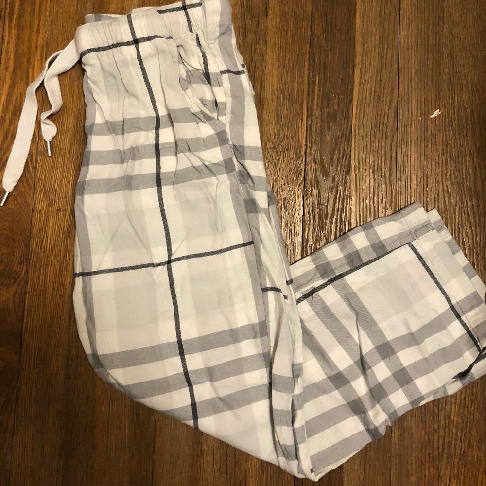 White Plaid Pj Pants